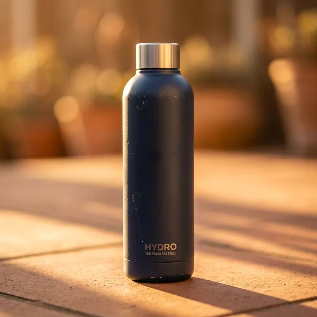 Water bottle rendered in the Golden Hour scene