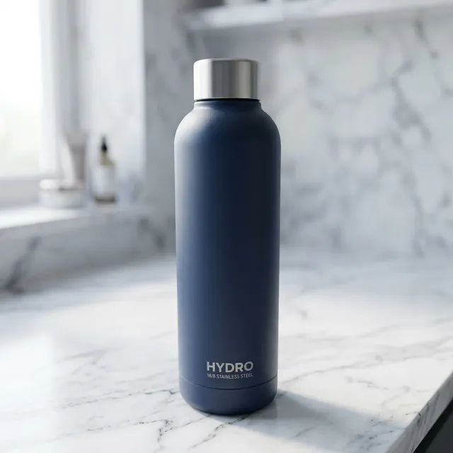 Water bottle rendered in the Marble scene